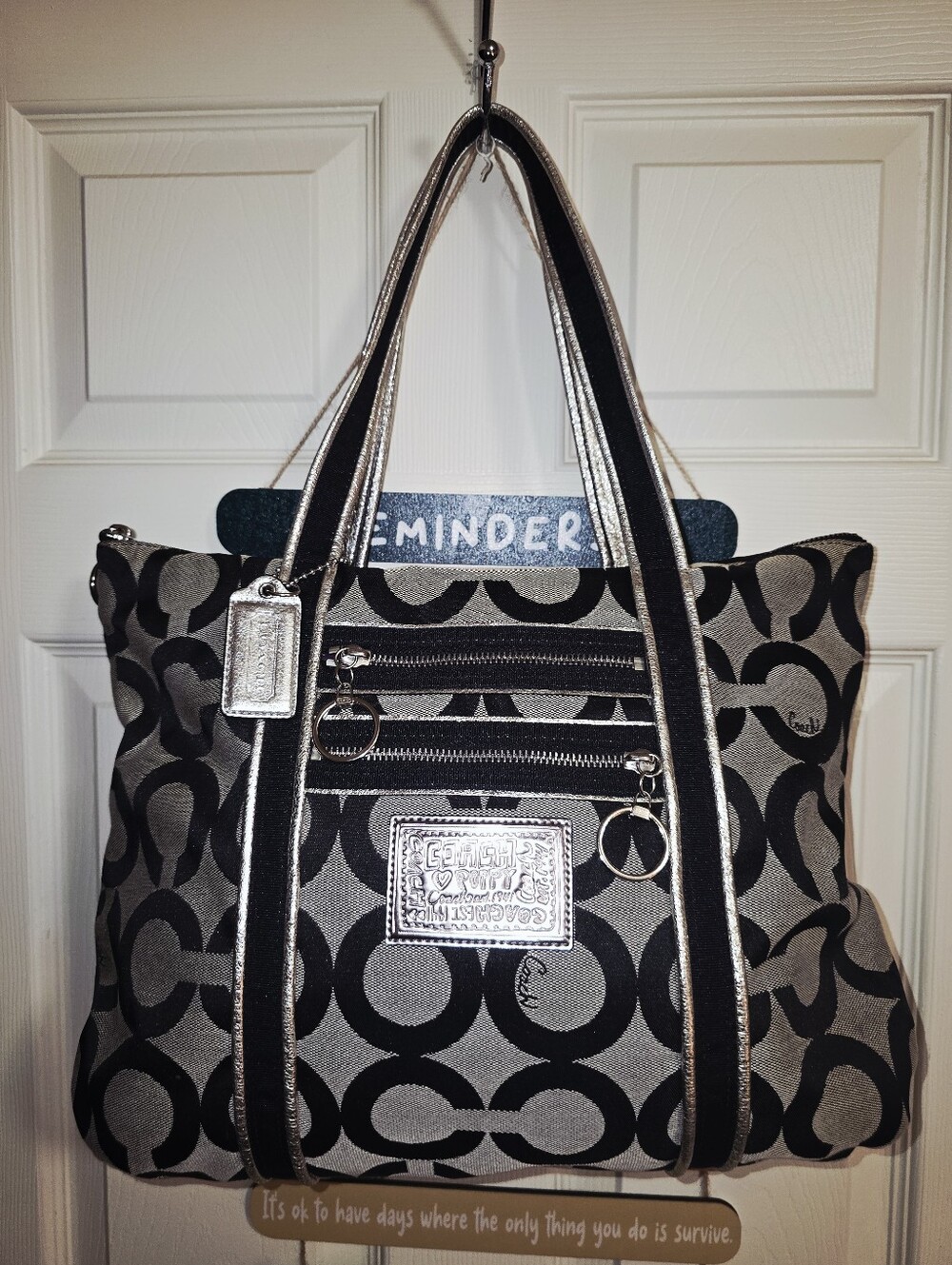 Coach Poppy Op Art Glam Tote